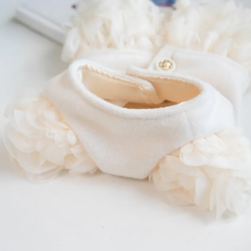 Abrigo de tela Rosa tridimensional para perro y mujer, ropa de peluche para cachorro, flor, Invierno - imagen 5