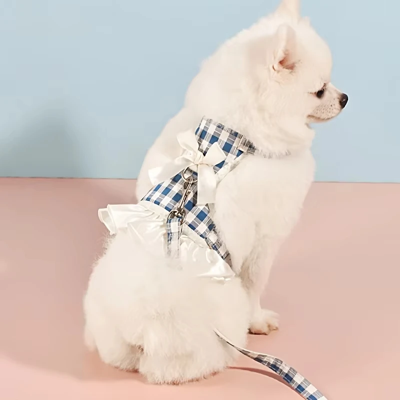 Conjunto de correa de arnés para mascotas para perros pequeños, arnés ajustable para cachorros y gatos, chaleco para caminar al aire libre, correa de plomo, accesorios para gatos - imagen 3