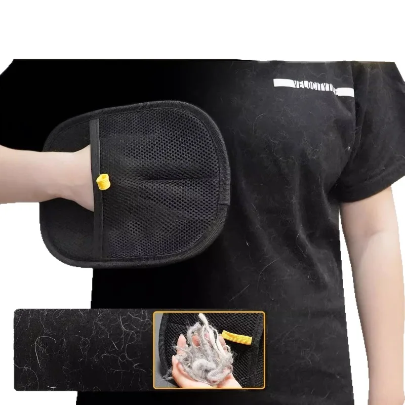 Guantes de depilación para mascotas reutilizables de doble cara, herramienta de aseo sin estática para mascotas, eliminación eficiente de peles de alfombras