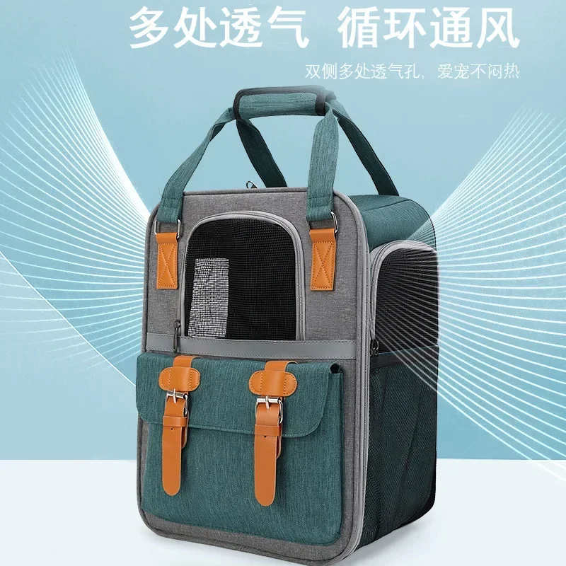 Bolsa para gatos Mochila portátil Plegable portátil Transpirable No congestionado Bolsa para gatos Mochilas para mascotas - imagen 5