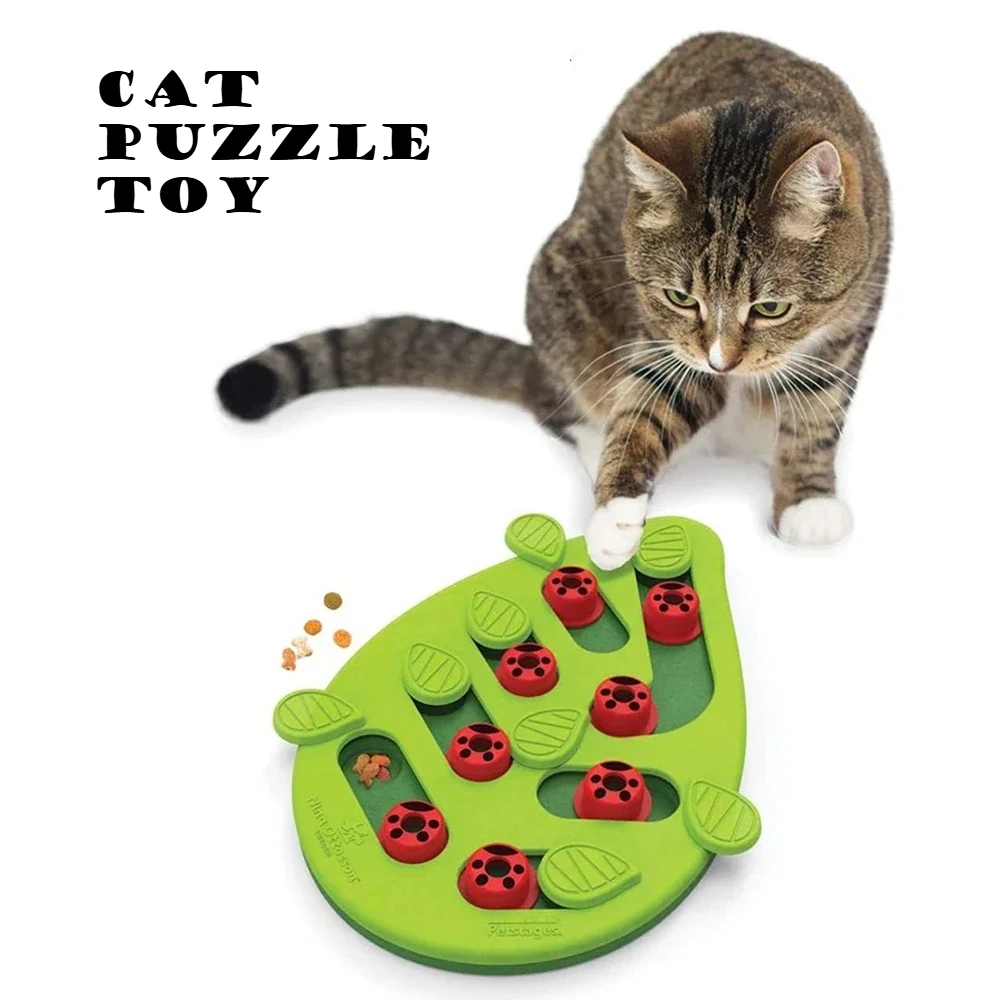 Juguete puzzle interactivo para gatos con comedero lento y rascador - imagen 3