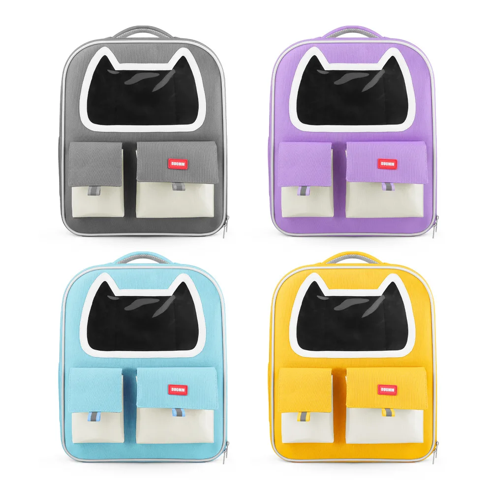 Bolsa portátil para salir de gatos, tela Oxford, impermeable, para salir de mascotas, mochila de viaje Universal transpirable para gatos en las cuatro estaciones - imagen 2