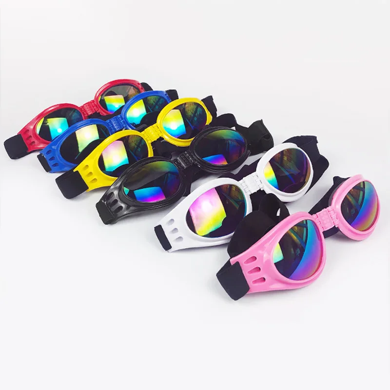 Gafas de sol plegables para perros, lentes ajustables para mascotas, Anti-Uv, con correa ajustable, suministros para perros - imagen 2