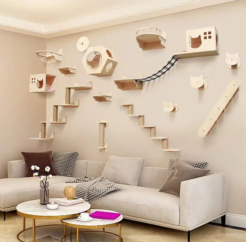 Estantes de pared para gatos – Hamaca, rascador y escalera - imagen 5