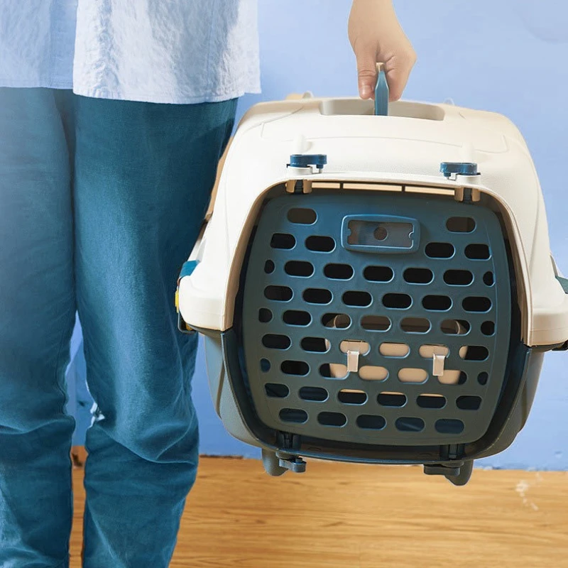 Caja de aire para mascotas, jaula para gatos para salir, llevar una jaula portátil para perros, avión de viaje para perros, productos para mascotas de viaje