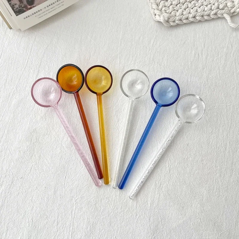 Cuchara agitadora de vidrio colorido para gatos y perros – mango largo - imagen 5