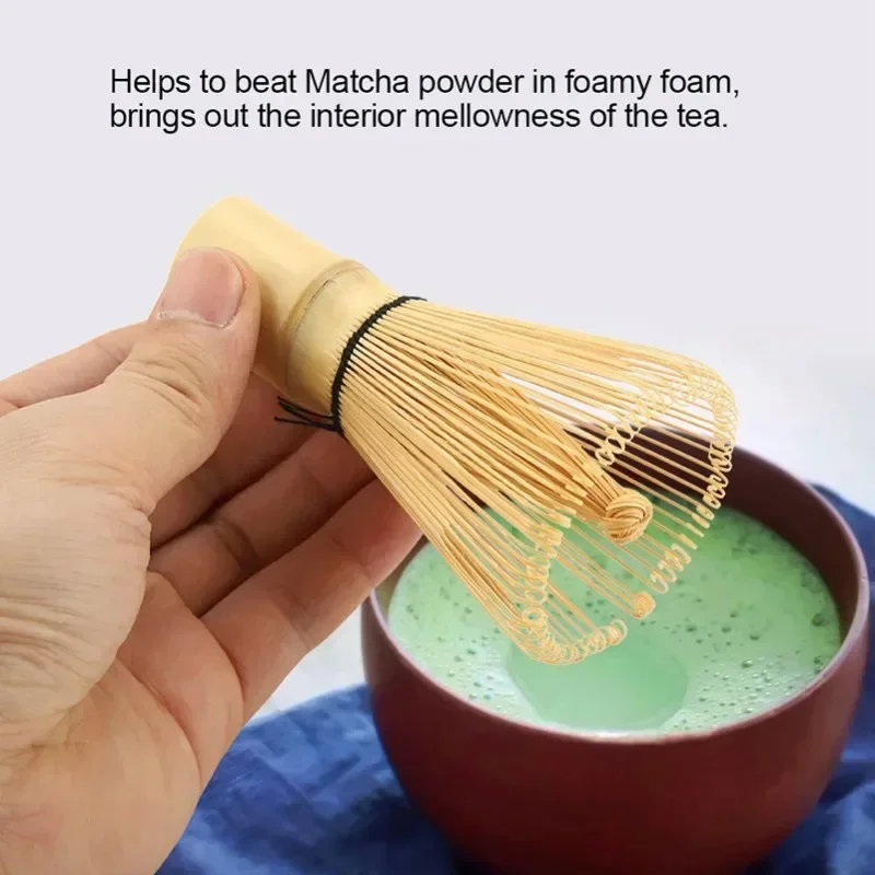 Cepillo de té de bambú para ceremonia japonesa, accesorios de cocina, batidor de polvo de té verde Matcha, herramientas de té Chasen, 1 unidad
