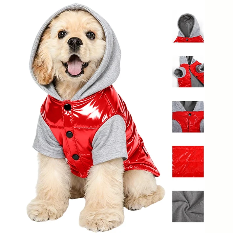 Hoodie Dog Coat Winter Puppy Vest Jacket Warm Coats for Small Dogs Windproof Dogs Puffer Jacket Pet Snowsuit Puffer Vest Outift - imagen 2