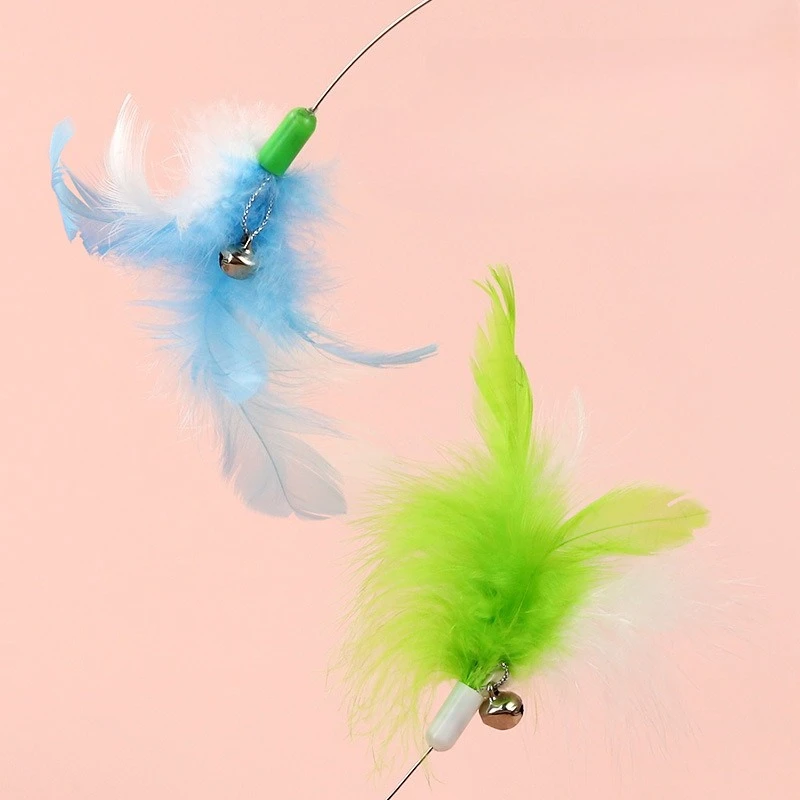 Collar de juguete para gatos, varita de silicona adjunta para gatos, pluma ajustable, juguete interactivo para gatitos, campana, accesorios para gatos - imagen 3
