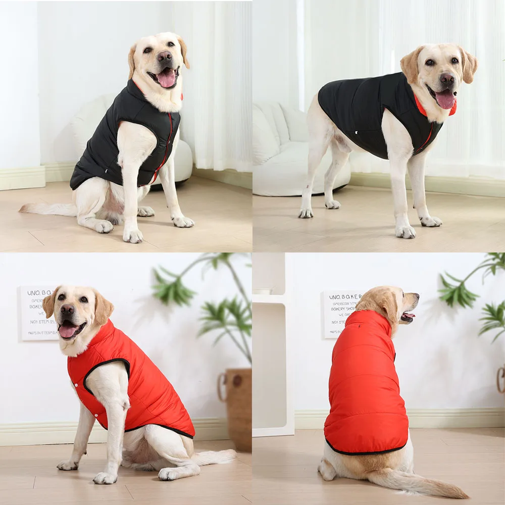 Chaqueta Reversible para perros grandes, ropa cálida de invierno para perros medianos y grandes, chaleco impermeable a prueba de viento para mascotas, abrigo, trajes de Golden Retriever - imagen 5
