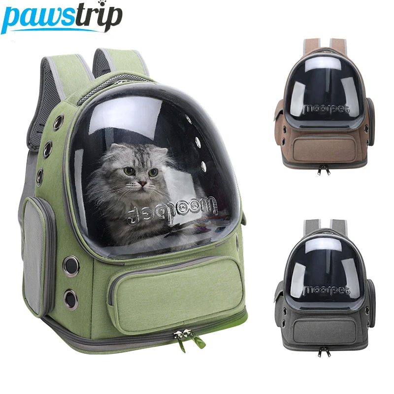 Bolsa transportadora transparente para gatos, mochila de viaje al aire libre para gatos, perros pequeños, bolsa de transporte transpirable para gatos, suministros para mascotas