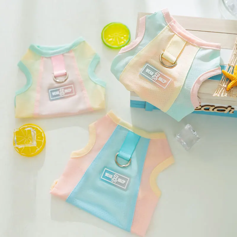 Chaleco refrescante fino para perros, camiseta de verano para perros, moda para perros, protector solar, ropa para perros con hebilla, disfraces de malla transpirable para cachorros