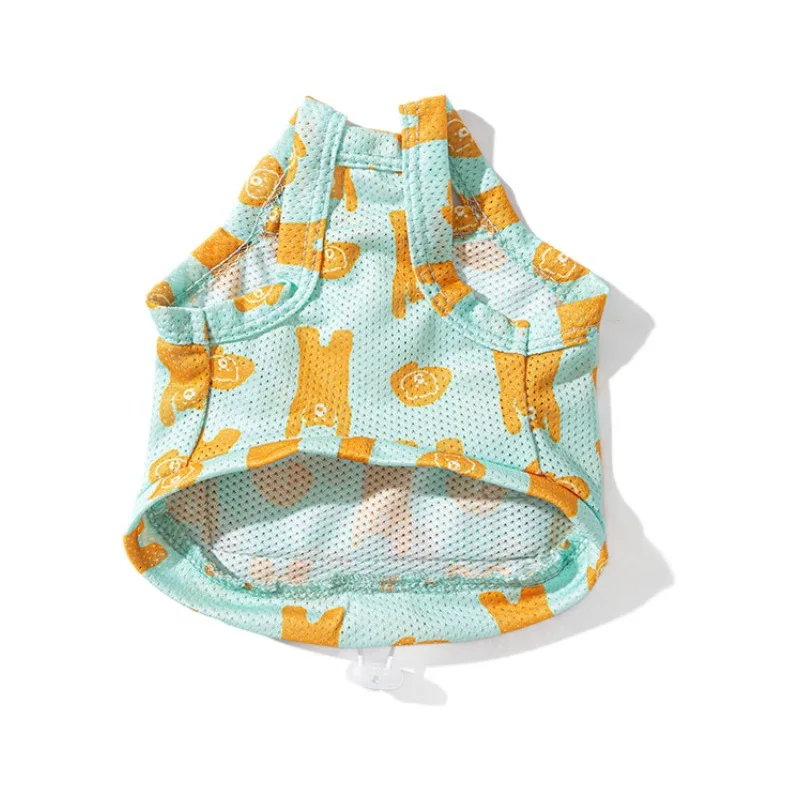 Conjuntos de chaleco y sombrero para perros, ropa de verano para perros, disfraz para cachorros, chalecos para gatos a la moda, camiseta refrescante para perros, camisa de Bulldog Francés Chihuahua - imagen 4