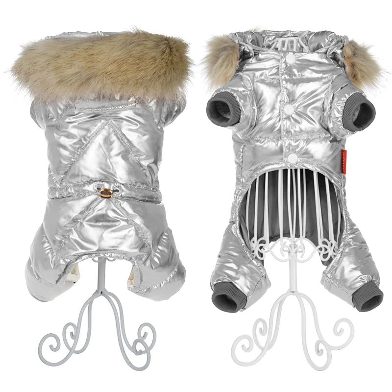 Monos cálidos de invierno para perros, chaqueta impermeable con capucha extraíble, monos para cachorros, Chihuahua, abrigo de Bulldog Francés, ropa para mascotas, disfraz - imagen 4