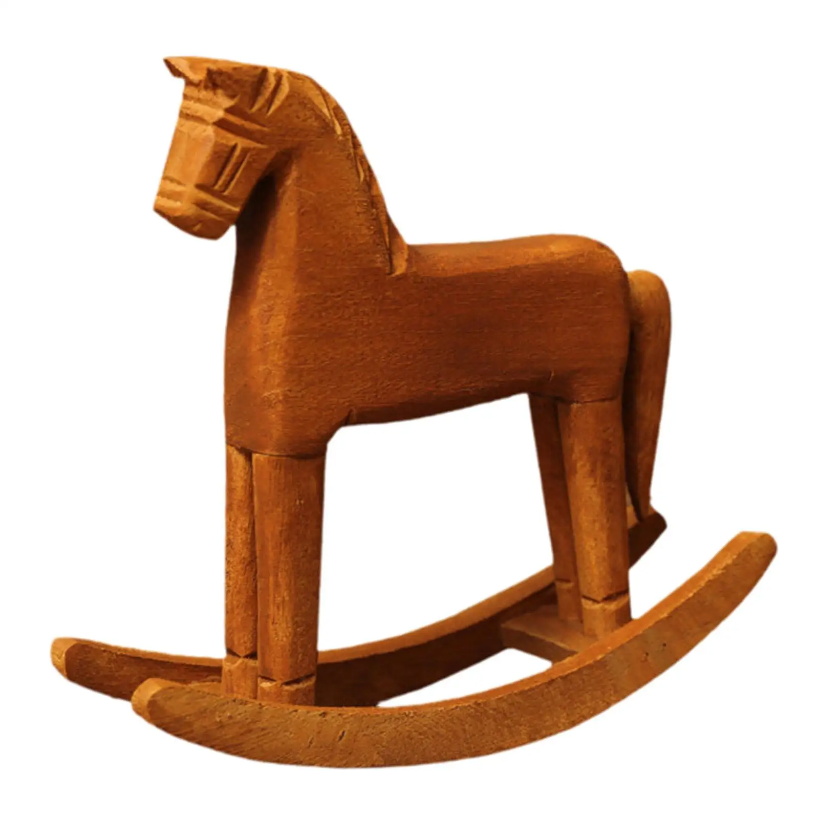 Wooden Rocking Horse Decor, Rocking Horse Figurine, Ornament Desktop Decor for Home