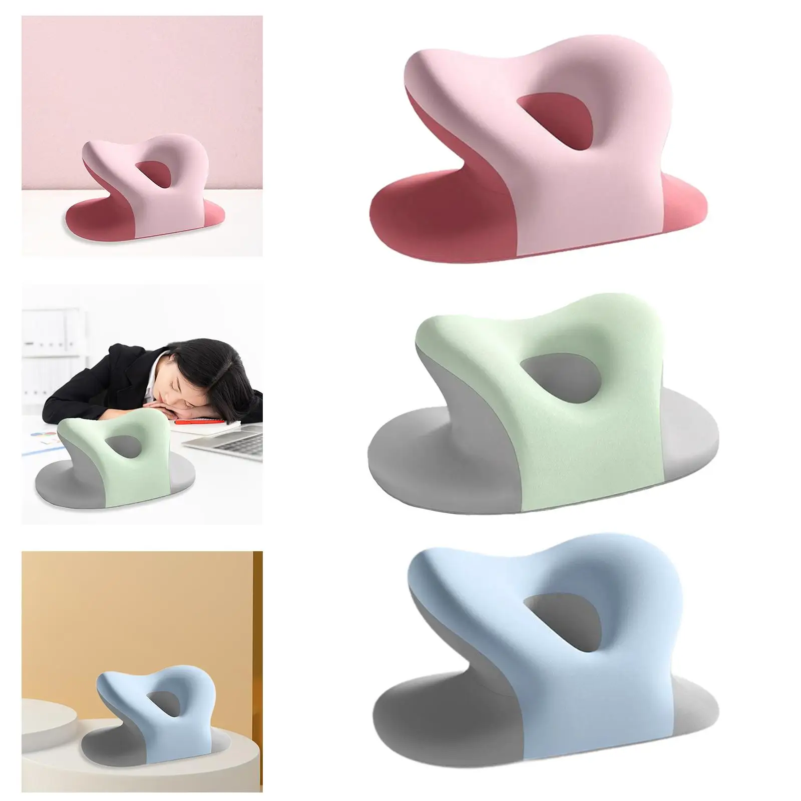 Nap Sleeping Pillow Multifunction Neck Cushion Comfortable Head Cushion Slow Rebound Face Down Desk Pillow Face Cradle Neck Pad