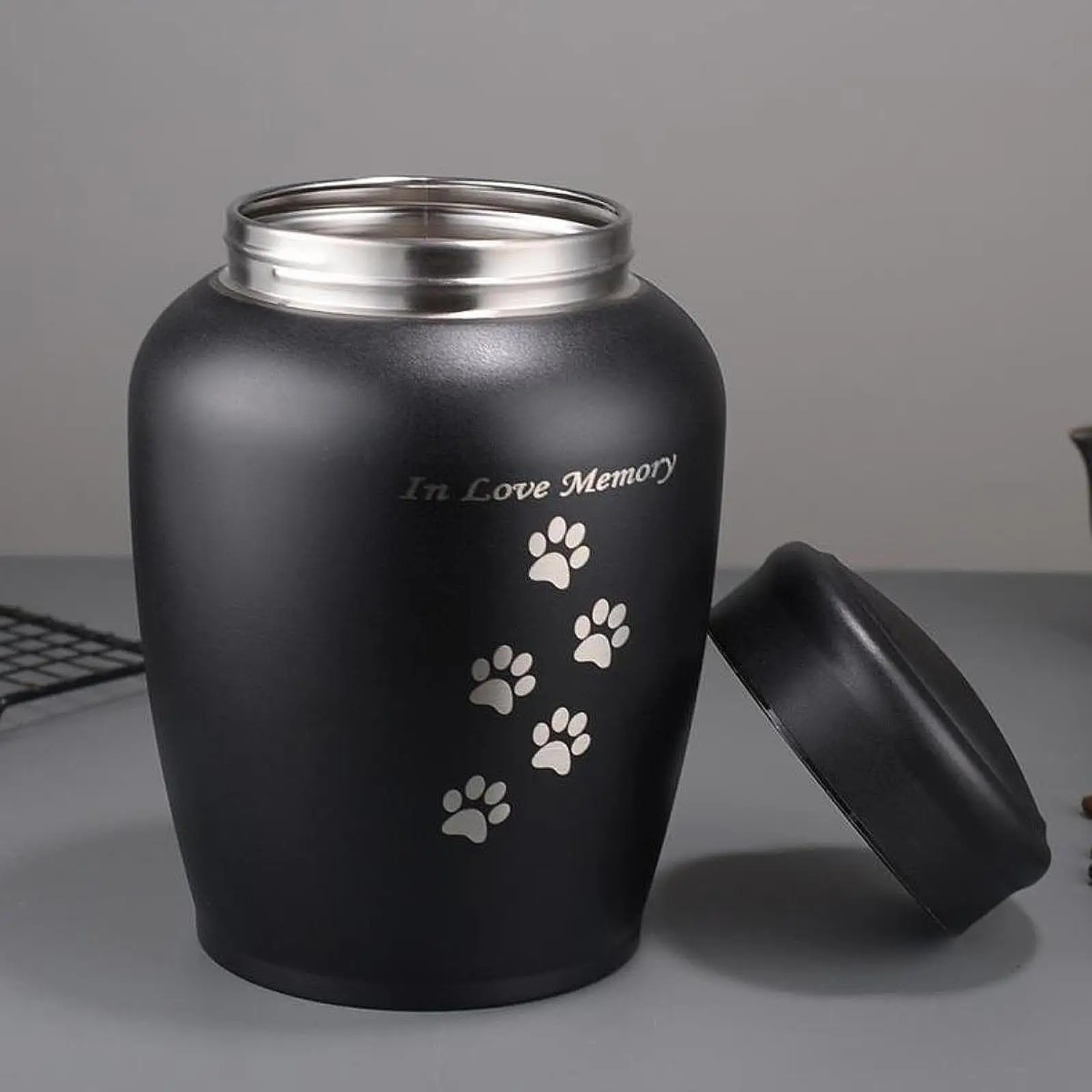 Memorial Pet Urn Cremation Urn Container Jar Burial Lightweight Stainless Steel Keepsake for Cat Dogs Bunny Puppy