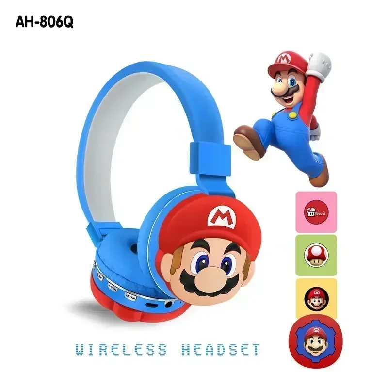 Auriculares inalámbricos Bluetooth Super Marios Bros, gorros para niños, bonitos auriculares inalámbricos de dibujos animados, regalo de cumpleaños para niños y adultos - imagen 5