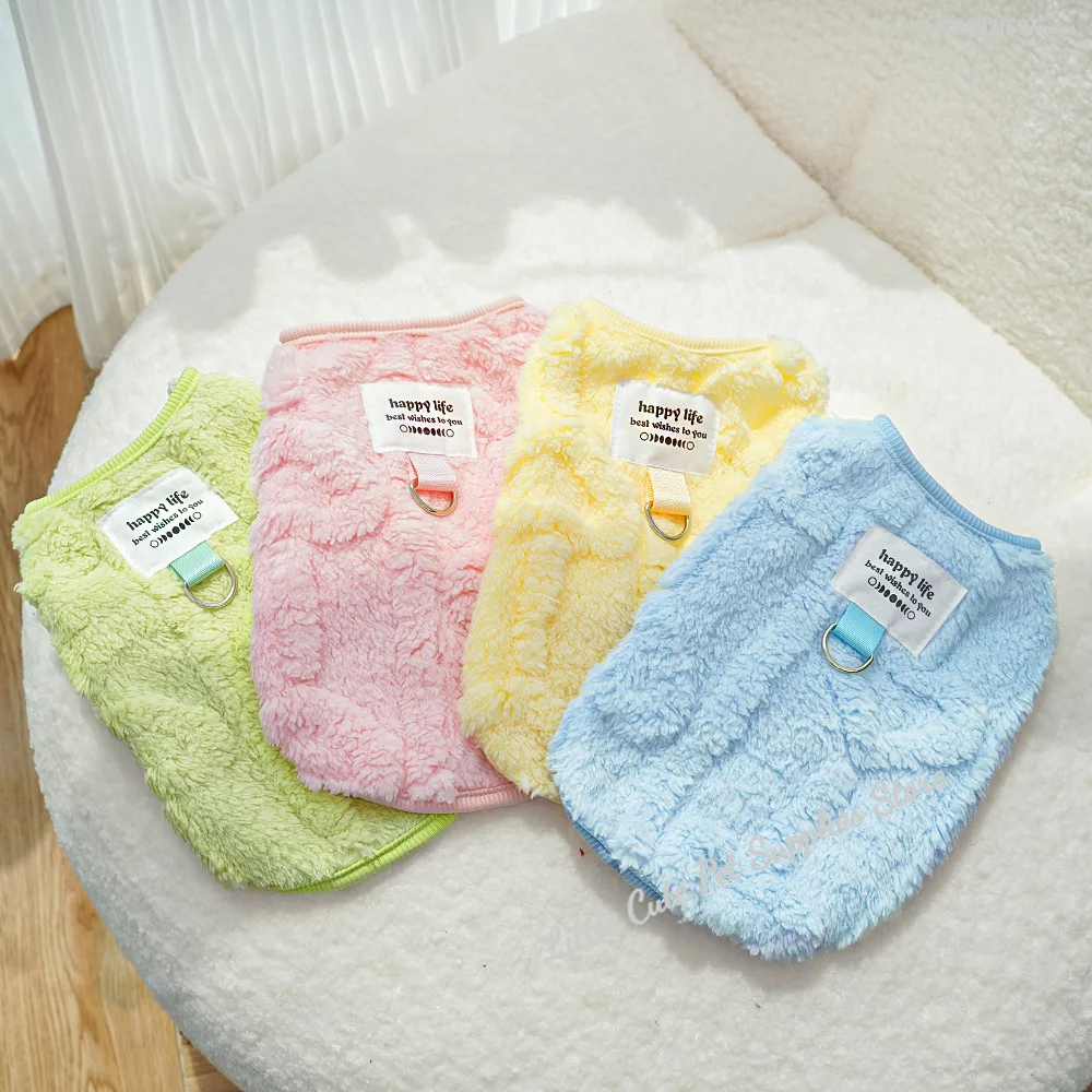 Ropa de invierno para perros, chaleco de lana Bichon Pomerania, chaleco para perros pequeños, chaleco para gatos de otoño e invierno, disfraz para mascotas, traje para cachorros, venta al por mayor - imagen 2