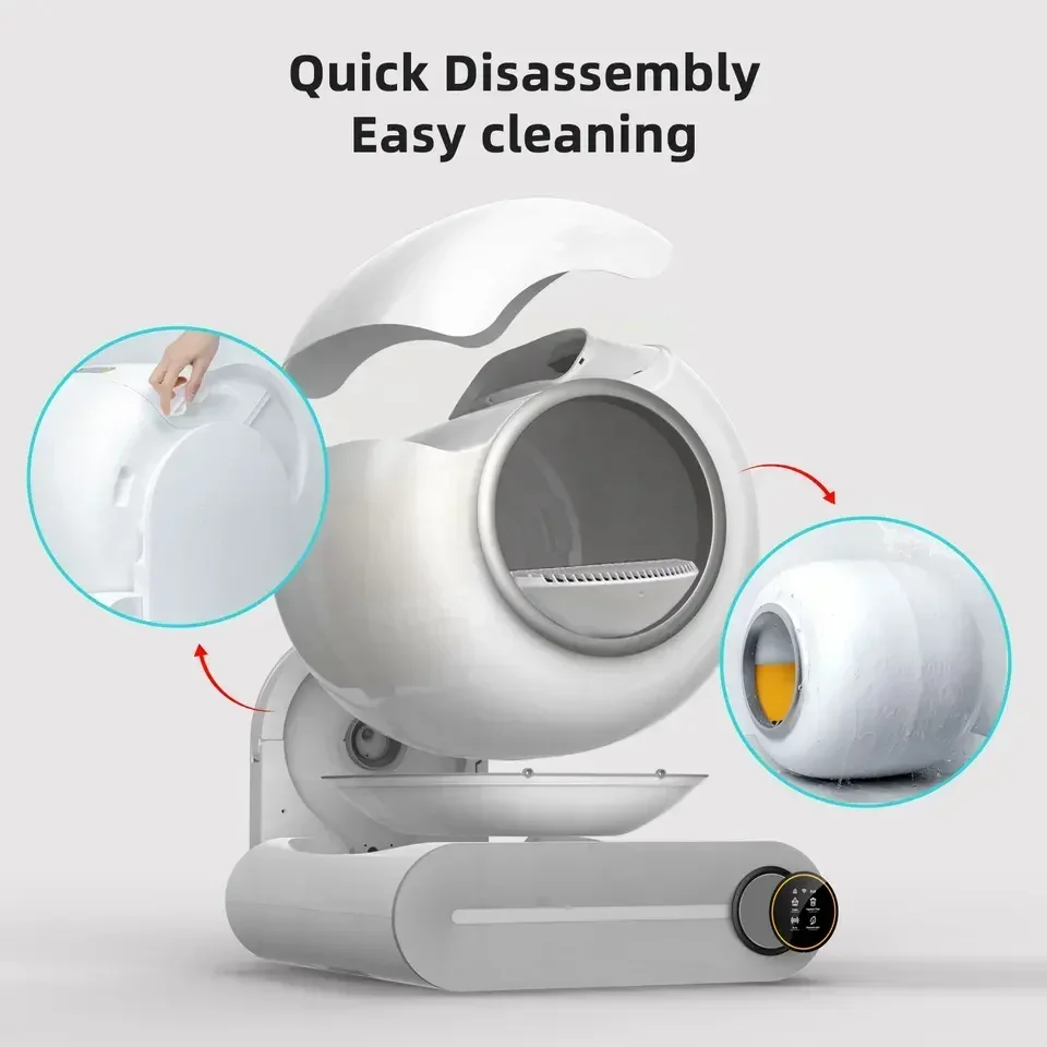 Tonepie-caja de arena inteligente automática para gatos, bandeja de arena para mascotas, desodorizador iónico, autolimpieza, Control por aplicación, 65L - imagen 2