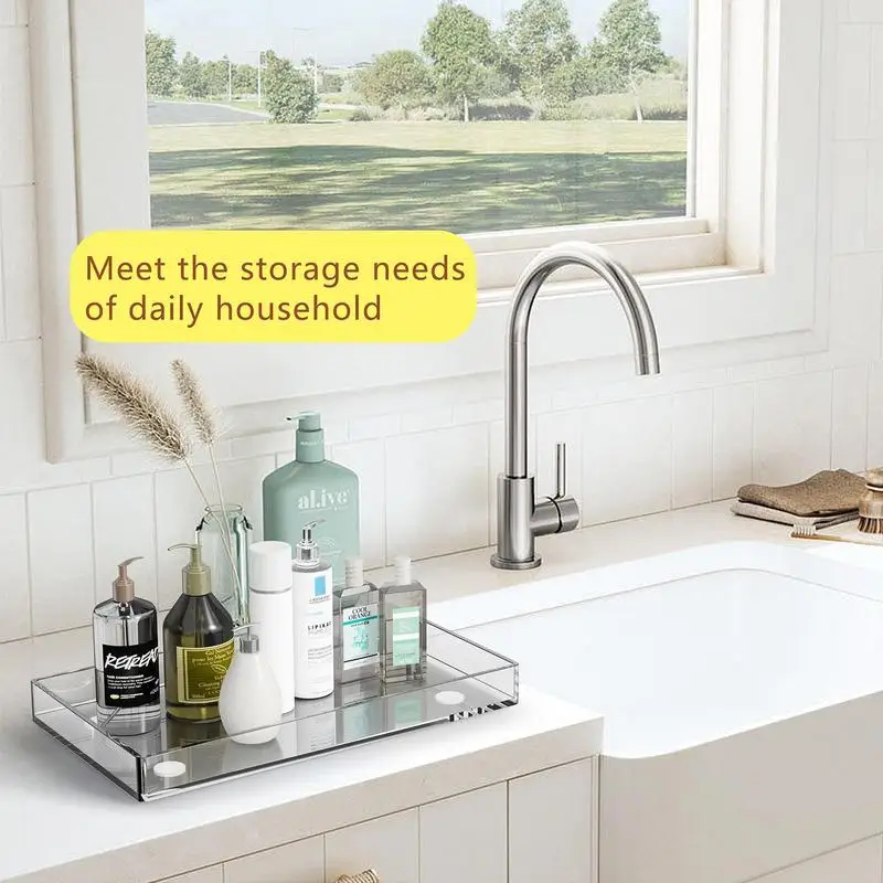 Bandejas acrílicas para exhibición, bandeja Rectangular decorativa de acrílico, organizador de mesa de café, bandejas de anidación para alimentos y té - imagen 4