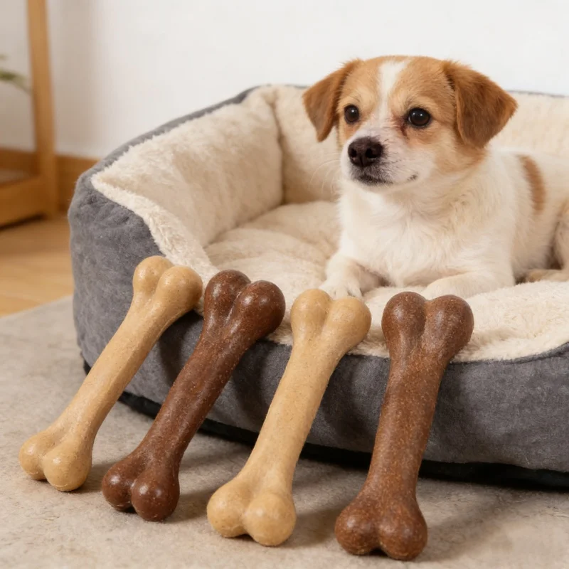 Hueso masticable de carne para perros – Juguete resistente - imagen 5