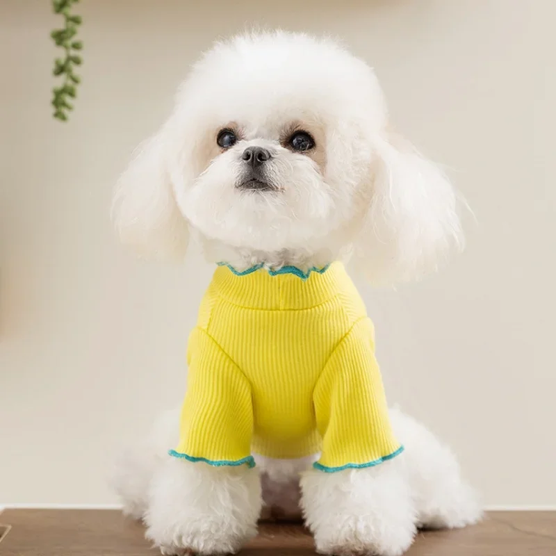 Ropa de verano para mascotas, camisa con estampado de moda para perros, sudaderas bonitas de encaje para cachorros, jerséis con patrón de dibujos animados para gatos, chaleco para cachorros, camisas, chaleco para gatos - imagen 4