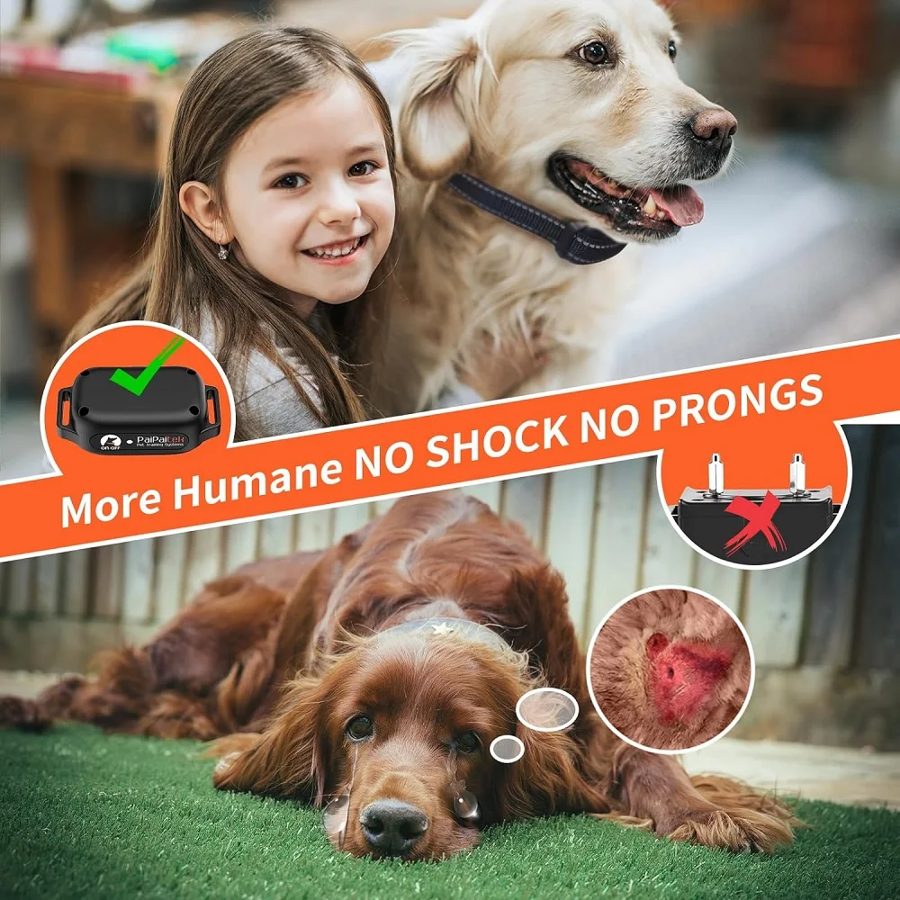 Collar de entrenamiento para perros sin golpes, Collar vibratorio impermeable para perros de 1000m, Collar electrónico recargable para Collar de corteza de perro de todos los tamaños - imagen 2