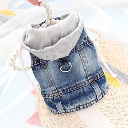 Jersey chaleco vaquero para perro pequeño – Gris/Azul/Negro