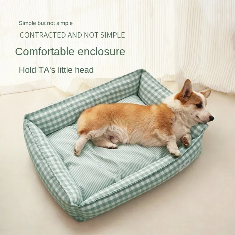 Cama cuadrada de celosía para mascotas, cojín extraíble, sofá para gatos medianos y pequeños, casa calmante para perros, accesorios para mascotas - imagen 4