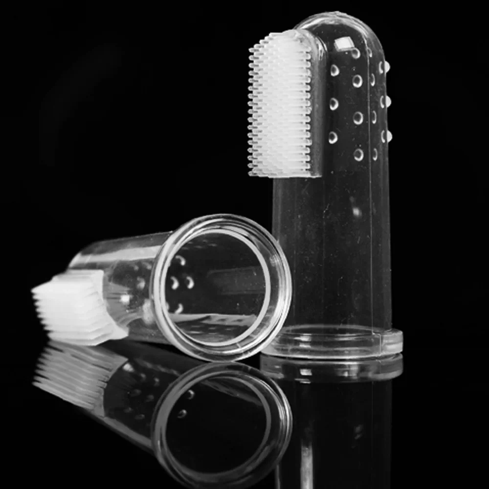 Herramienta de cepillo de silicona, pasta de dientes para perros, cepillo de dientes suave para dedos de mascotas, higiene Dental para perros medianos, cepillo para el cuidado de mascotas - imagen 2