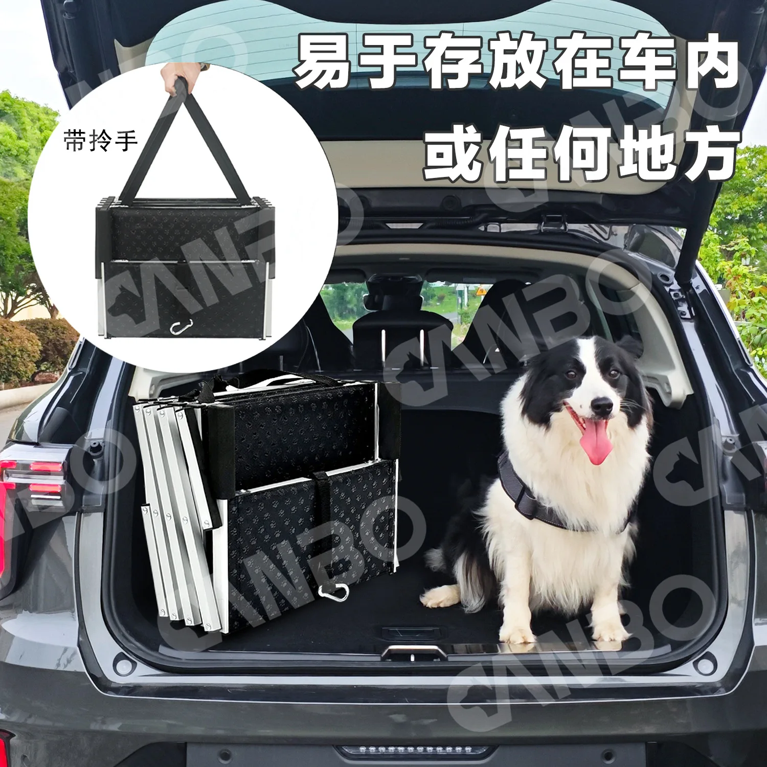 Rampa plegable de aluminio para perros portátil en coche y exterior