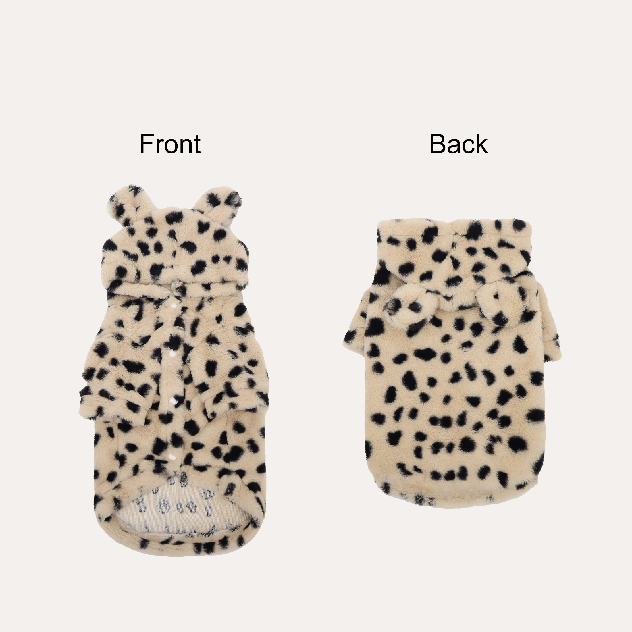 Sudadera leopardo marrón con capucha para perros y gatos