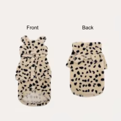 Sudadera leopardo marrón con capucha para perros y gatos