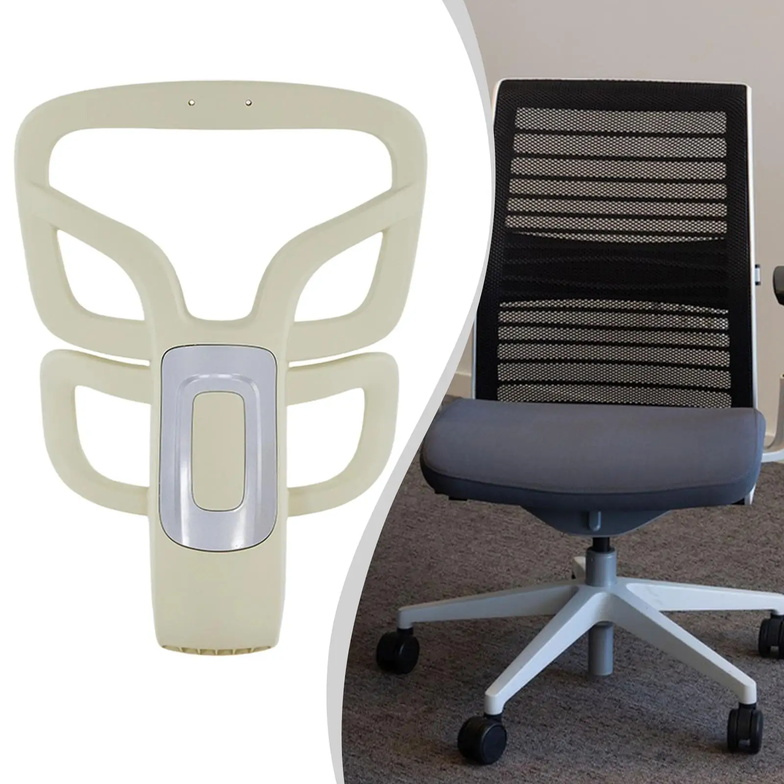 Office Chair Backrest Frame Lightweight Ergonomic without Mesh Swivel Chair Part Replacement Back Frame for Home Office Desk