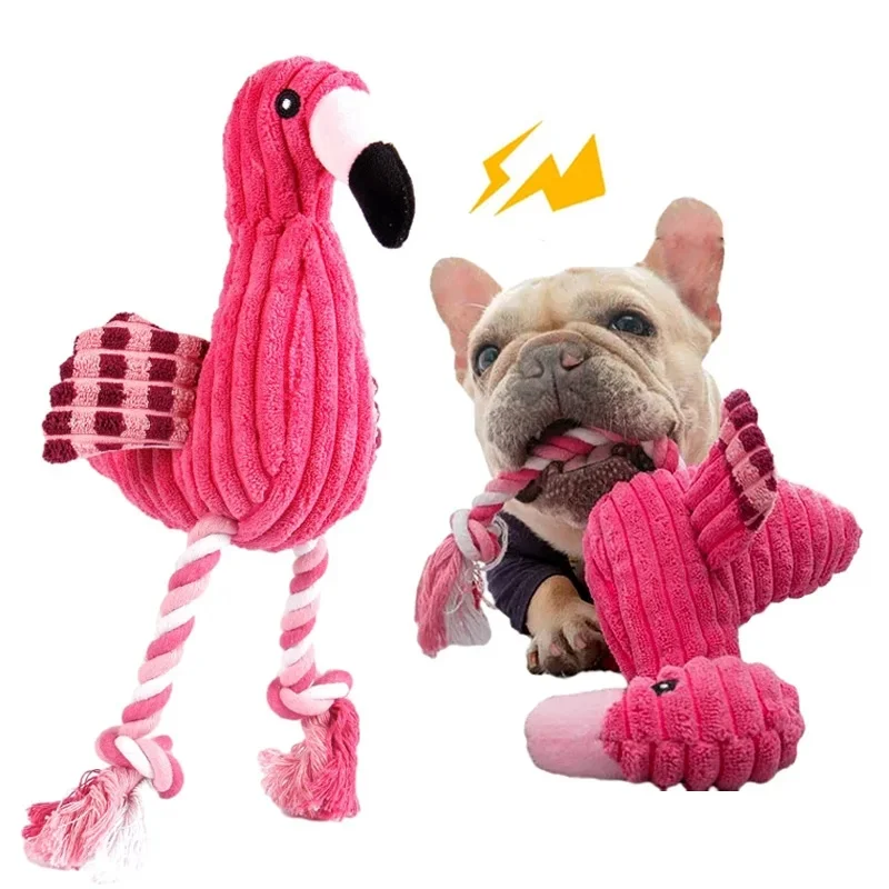 Juguete para mascotas, juguete de flamenco para gatos y perros, juguete resistente a morderse y a prueba de golpes para mantenerlos ocupados y felices