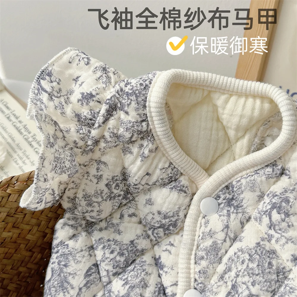 Abrigo floral cálido para perros y gatos pequeños – Otoño Invierno - imagen 4