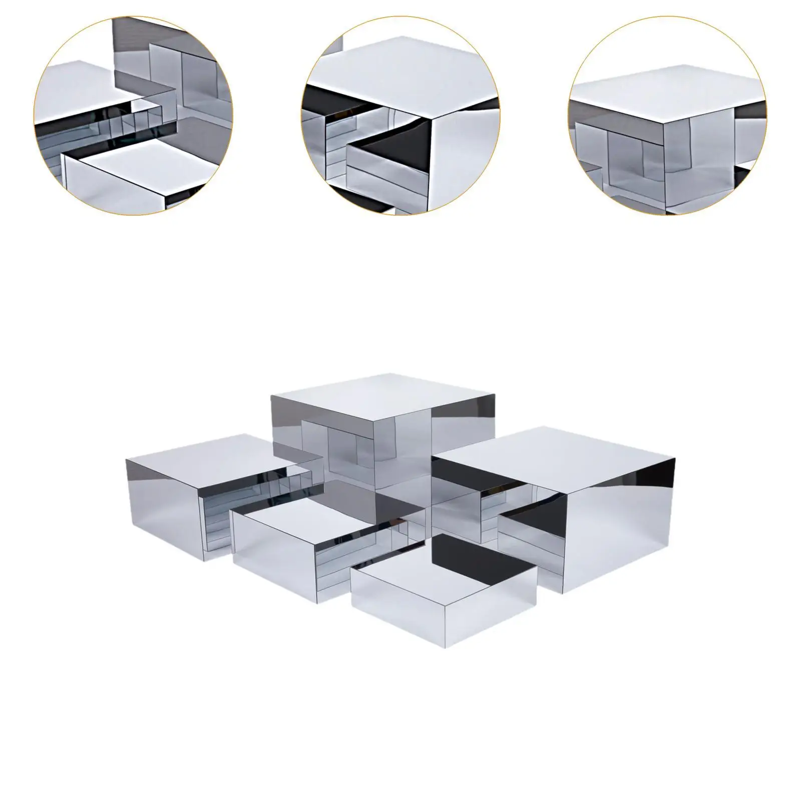 Buffet Risers Banquet Mirror Acrylic Parties Multifunctional Bread Brunch Pastry Dessert Display Shelf Cupcake Display Stands