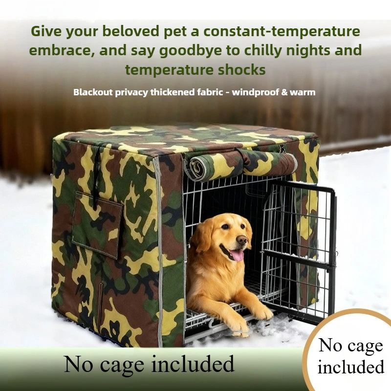 Cubierta de tela Oxford cálida para invierno, jaula Universal plegable para perros y gatos, protector solar impermeable, cubierta gruesa para mascotas a prueba de polvo