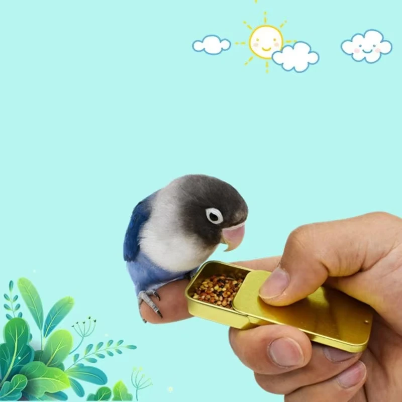 Tarro de comida para entrenamiento de aves, alimentador de mano para loros, juguete educativo interactivo, taza alimentadora - imagen 2