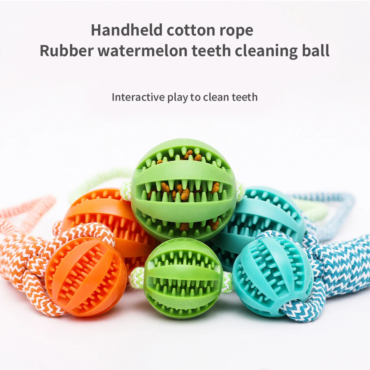 Juguetes duraderos de cuerda para perros, pelota en cuerda, juguete interactivo para perros Tug of War, juguete de recompensa para perros medianos y pequeños, juguete para masticar de goma para perros - imagen 4