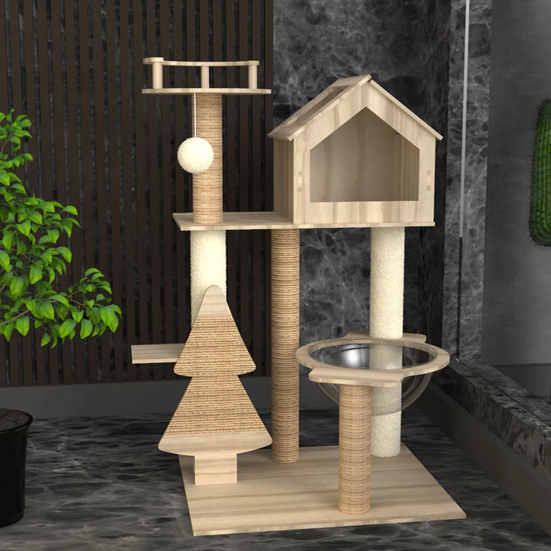 Árbol para gatos, torre de juguete, arena, cápsula espacial, tablero rascador, percha acolchada de felpa para gatos, hamaca acogedora, postes de Sisal, producto para mascotas de varios niveles - imagen 5