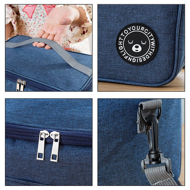 Bolsa de almuerzo portátil con aislamiento térmico, bolso refrigerador, mochila impermeable, bolsa Bento, bolsas de almacenamiento de alimentos para empresa - imagen 4