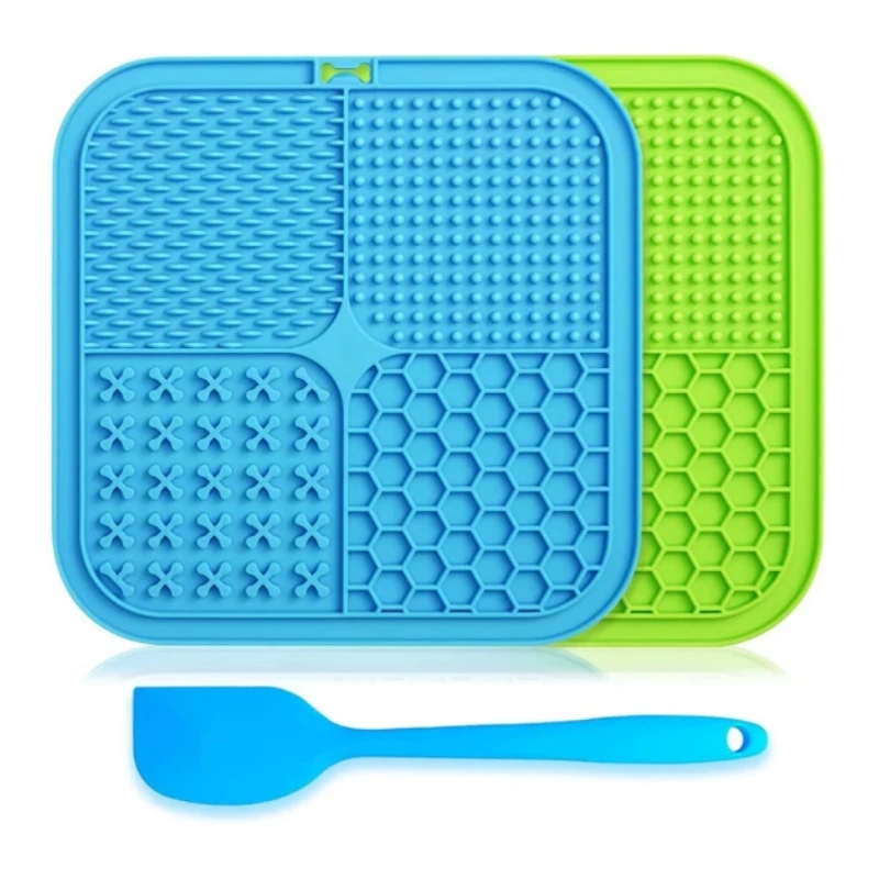 Estera para lamer perros 4 en 1, rompecabezas dividido diseñado, alivio de alimentación lentamente saludable, Material seguro para la ansiedad, almohadilla alimentadora lavable, suministros para mascotas