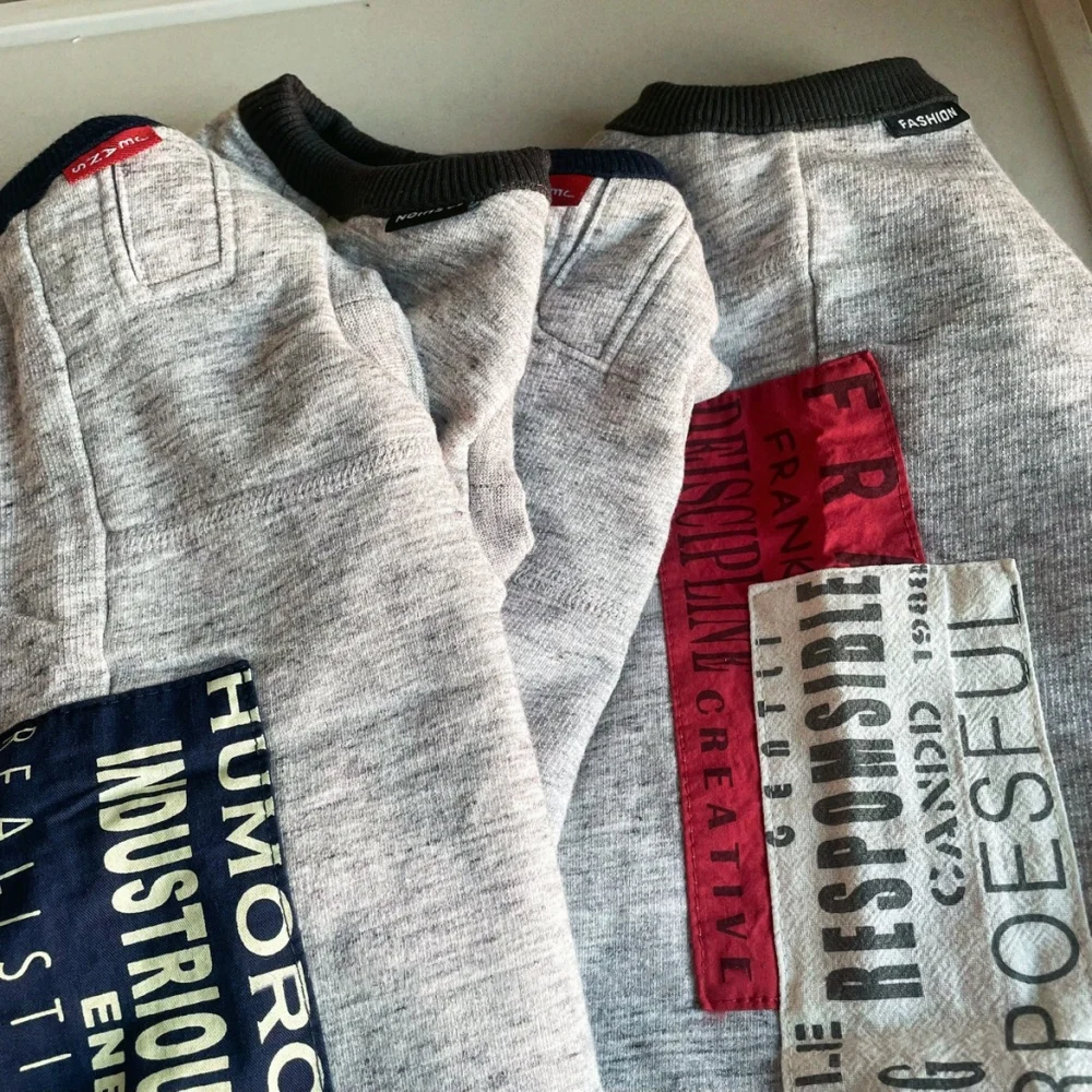 Sudadera de tela de trabajo de parche de moda para gatos machos en primavera azul primavera Abrigo gris Sphynx Cat Camiseta de algodón para gatitos - imagen 4