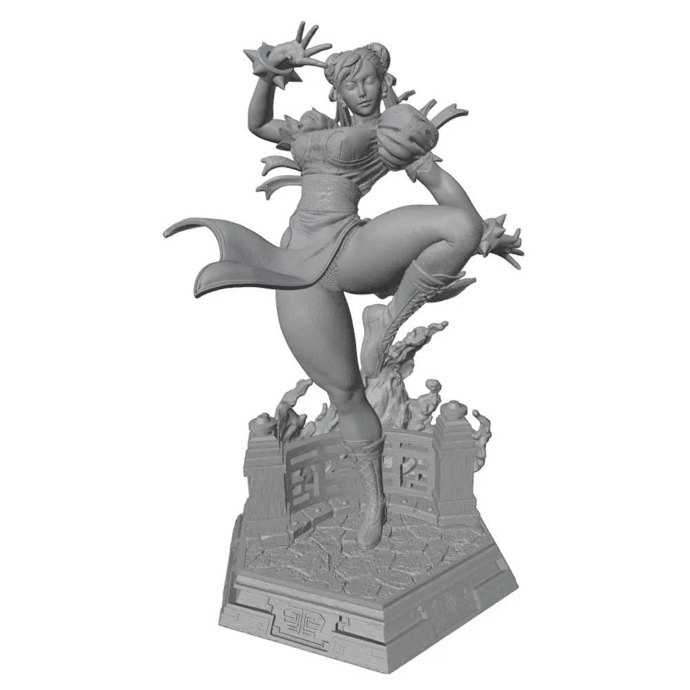 Figura de anime 1/24 para decoracion - estatua gris impresa 3D