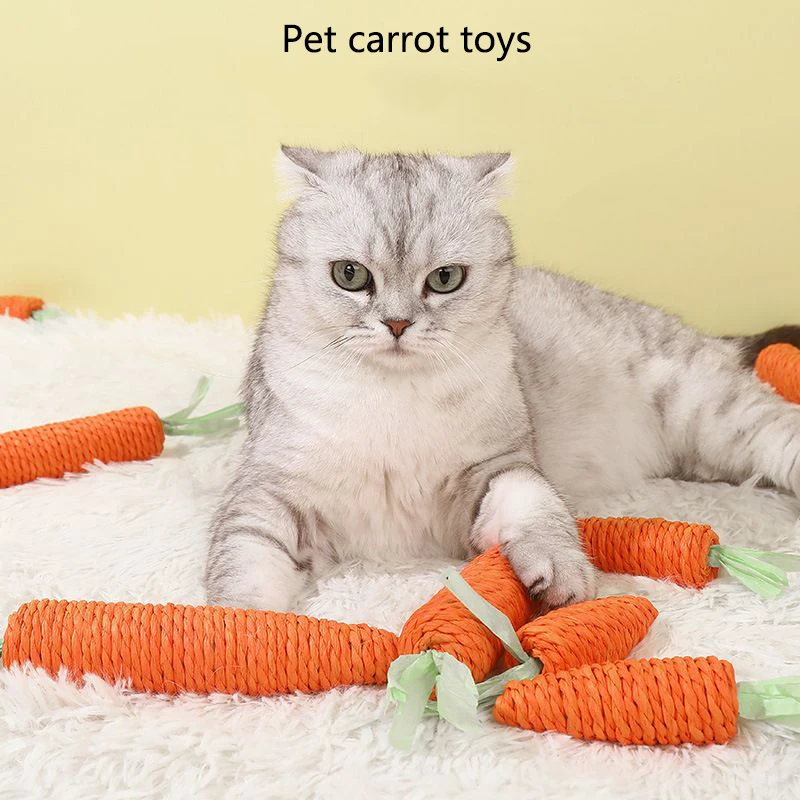 Los juguetes para gatos hacen sonidos, zanahorias, auténticos, palitos de dentición para gatitos, resortes, cuerdas para gatos, picaduras y arañazos, suministros para mascotas. - imagen 4