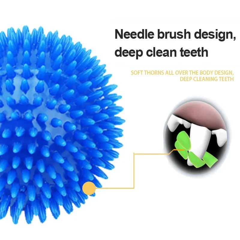 Pet Dog Toys Cat Puppy Sounding Toy Polka Squeaky Tooth Cleaning Ball TPR Training Pet Teeth Chewing Toy Thorn Balls Accessories - imagen 4