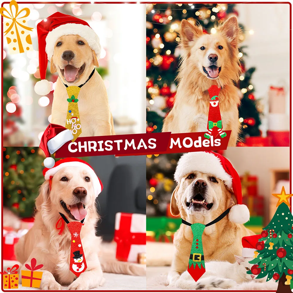 Corbatas navideñas 20 piezas para perros grandes, corbatas ajustables brillantes para mascotas, accesorios de aseo para perros - imagen 3