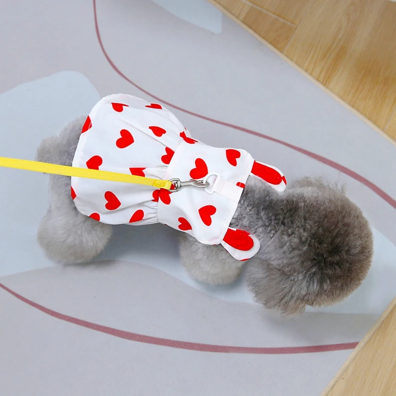 Ropa para perros, bonito vestido con estampado de corazón para cachorros, chaleco con tirantes para gatos, disfraces para mascotas, vestido de princesa para perros Chihuahua - imagen 3
